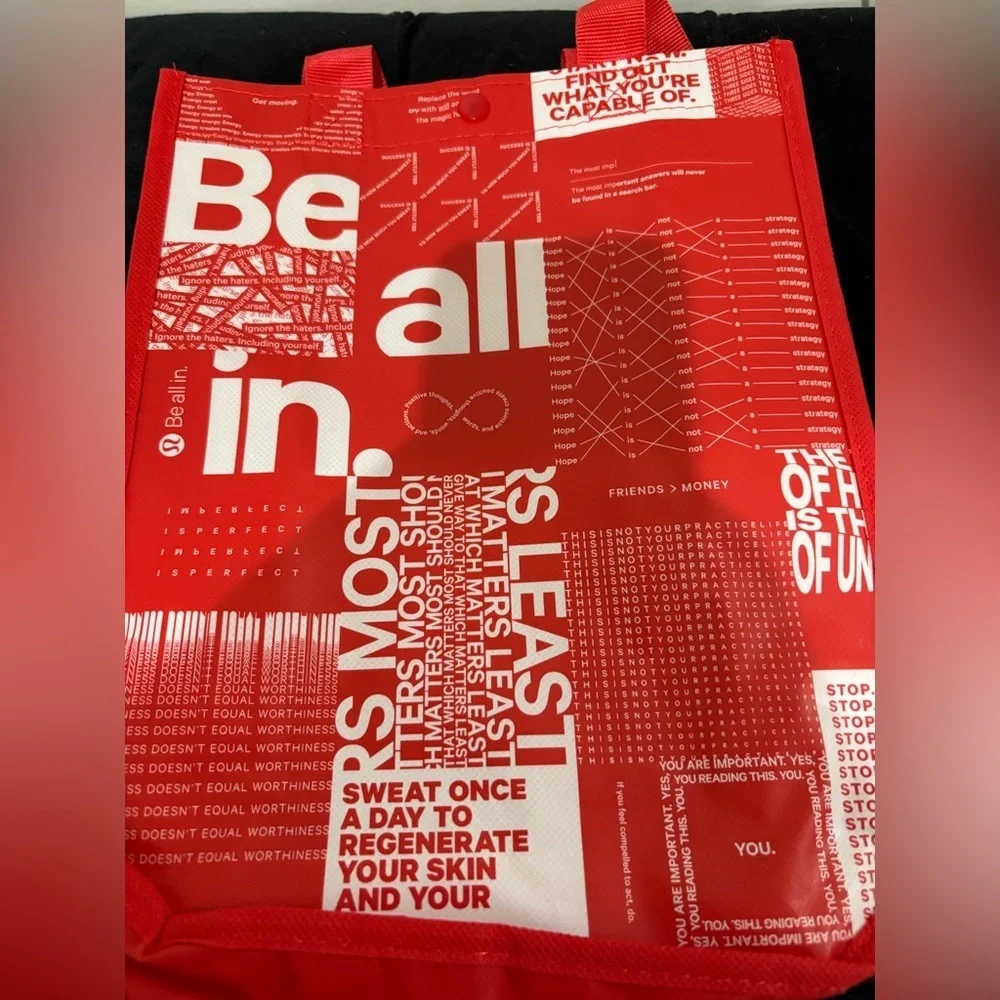 Lululemon Red Graphic Tote bag